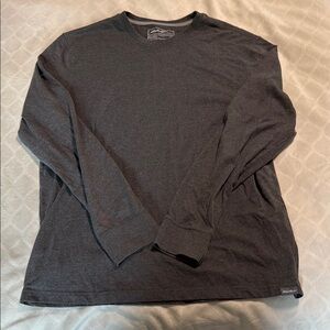 Eddie Bauer Gray Long Sleeve Tee Soft Cotton